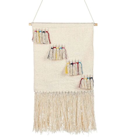 Decorazione da parete boho fatta a mano in cotone beige Burewala