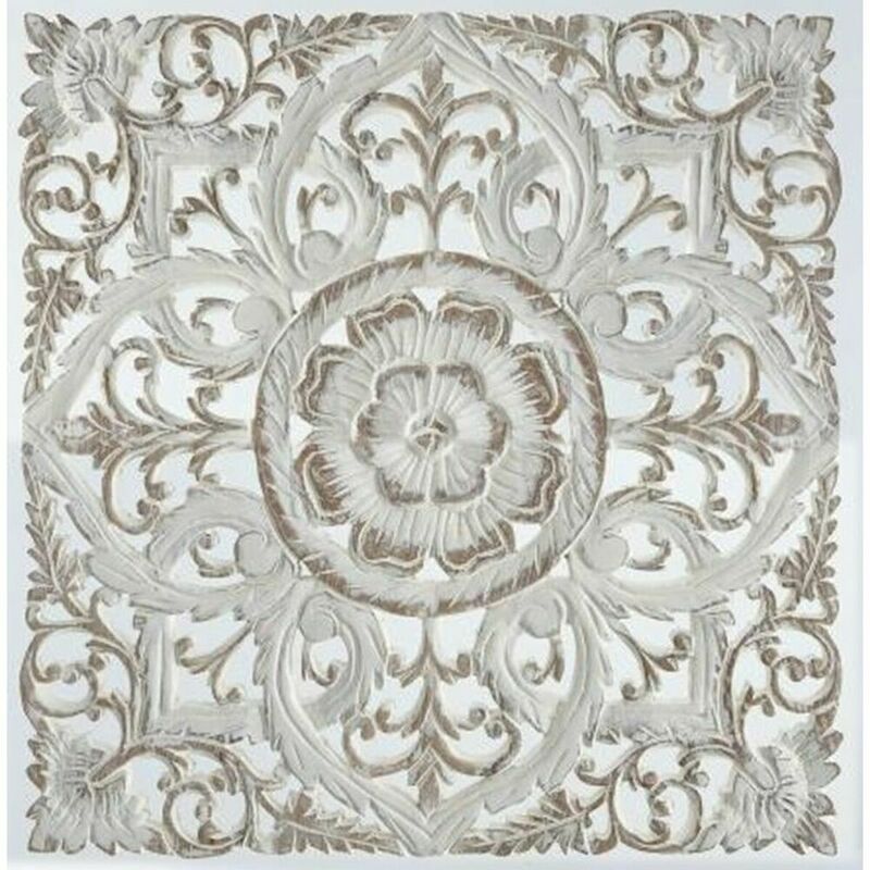 Image of Decorazione da Parete Dkd Home Decor Bianco Mandala Legno mdf (60 x 2 x 60 cm)