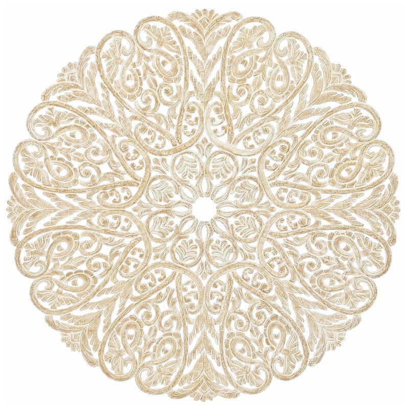 Image of Decorazione da Parete Home Esprit Bianco Naturale Mandala Indiano 119 x 1,5 x 119 cm