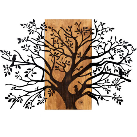 Decorazione da parete in legno Accessory Nero Noce