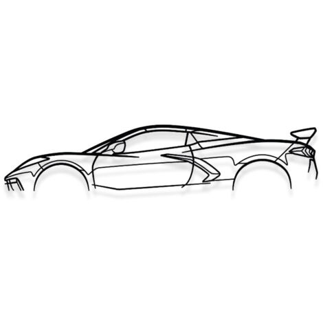 DECORAZIONE DA PARETE IN METALLO - CORVETTE C8 STINGRAY - Decorazione da parete in metallo - 80CM