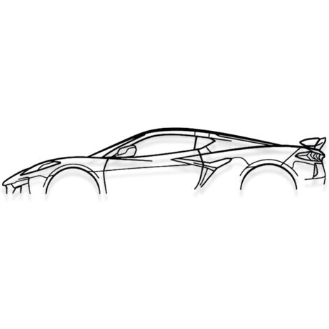 DECORAZIONE DA PARETE IN METALLO - CORVETTE C8 Z06 - Decorazione da parete in acciaio - 80CM