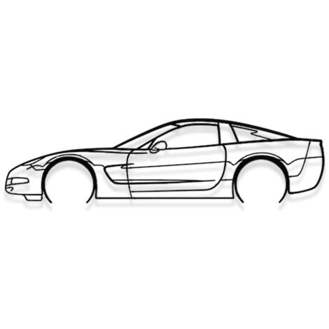DECORAZIONE DA PARETE IN METALLO - DETTAGLIATA CORVETTE C5 - Decorazione da parete per auto - 100 cm