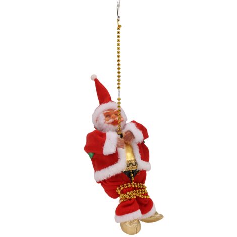 Decorazione Natalizia A Scala Con Babbo Natale Che Si Arrampica - 3 Misure (38/60/90 Cm O 45/85/110 Cm), Per Albero E Porte