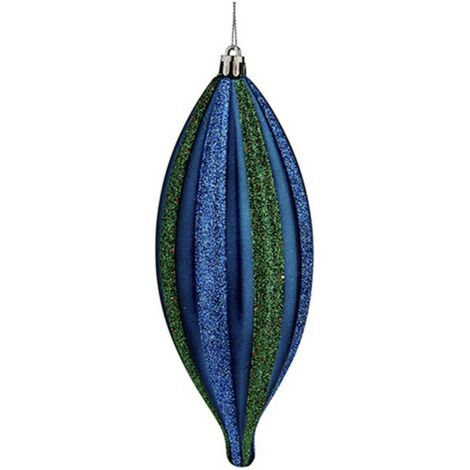 Decorazione di Natale - Allungata - 8,5 x 3,5 x 19 cm - Blu e Verde - PVC