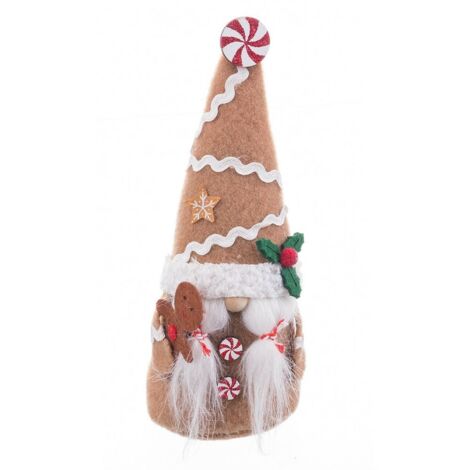 Decorazione di Natale - BIGBUY NATALE - Multicolore - Tessuto - Beige - 8 x 6 x 19,5 cm