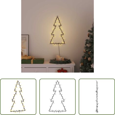 Decorazione di Natale -  Luci di Natale Albero di Natale Silhouette 80 LED Bianco Caldo