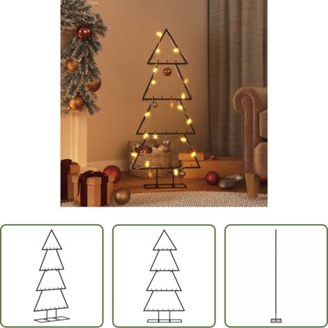 Decorazione fai da te -  Albero di Natale Decorativo in Metallo Nero 125 cm