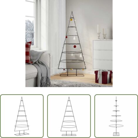 Decorazione fai da te -  Albero di Natale Decorativo in Metallo Nero 150 cm