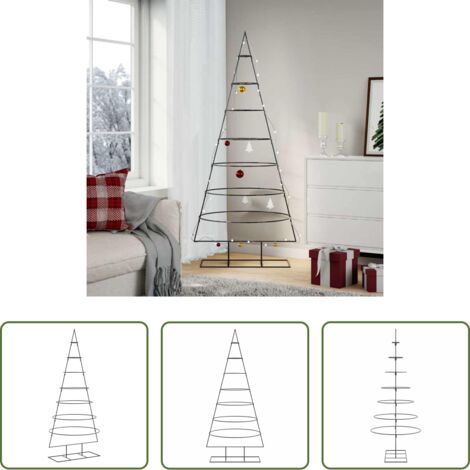 Decorazione fai da te -  Albero di Natale Decorativo in Metallo Nero 180 cm