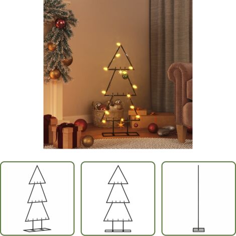 Decorazione fai da te -  Albero di Natale Decorativo in Metallo Nero 60 cm