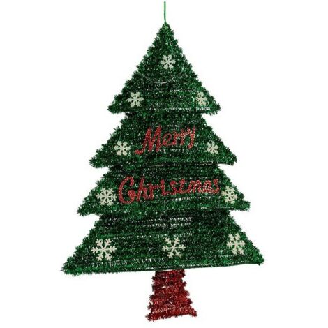Decorazione festiva - Albero di Natale - Rosso - Argento - Verde - 44 x 58,8 x 7 cm