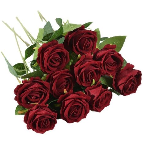 Decorazione floreale artificiale di rose di alta qualità, dall'aspetto realistico.