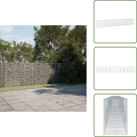 Decorazione giardino - vidaXL Cesto Gabbione con Copertura 1100x100x150 cm in Ferro Zincato - Muro in gabbione