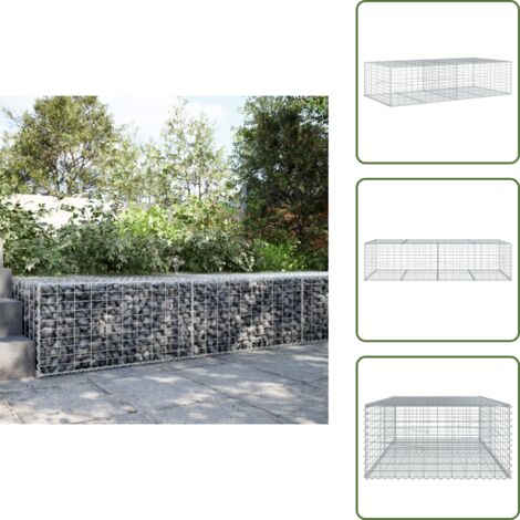 Decorazione giardino - vidaXL Cesto Gabbione con Copertura 200x100x50 cm Ferro Zincato - Muro in gabbione