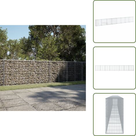 Decorazione giardino - vidaXL Cesto Gabbione con Copertura 800x50x100 cm Ferro Zincato - Muro di sostegno