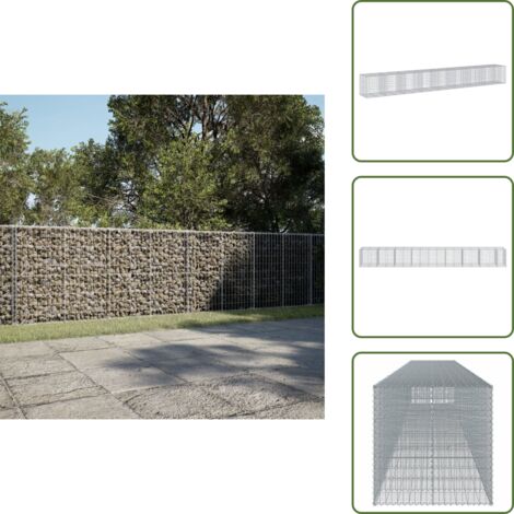 Decorazione giardino - vidaXL Cesto Gabbione con Copertura 850x100x100 cm in Ferro Zincato - Muro in gabbione