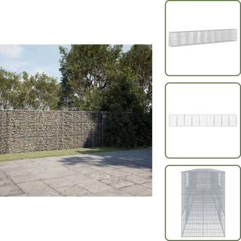 Decorazione giardino - vidaXL Cesto Gabbione con Copertura 900x100x150 cm in Ferro Zincato - Muro di sostegno