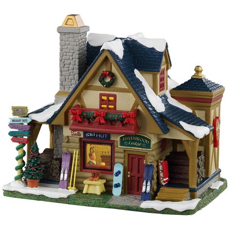 Decorazione "Havenwood Lodge" per Villaggio di Natale e presepe, in Porcellana da h 13 cm