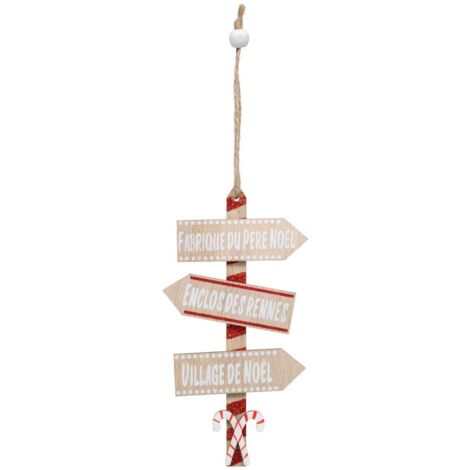 Decorazione in legno per abete rosso bianco 14cm - Atmosphera créateur d'intérieur