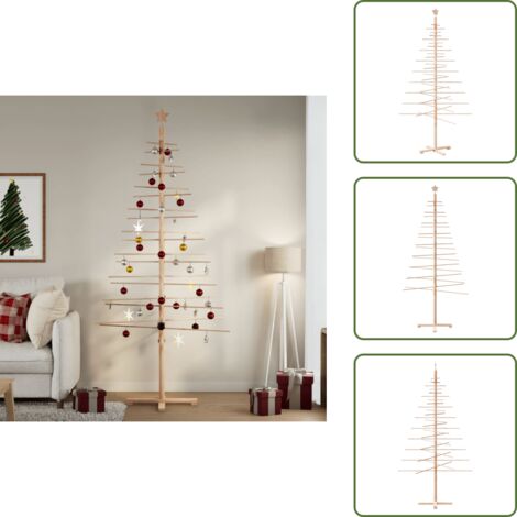 Decorazione in legno - vidaXL Albero di Natale Decorativo in Legno 210 cm Legno Massello Pino - Albero di Natale in pino