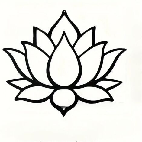 Decorazione in metallo (28 x 24,5 cm, fiore di loto)