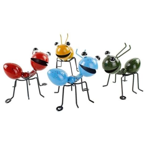 Decorazione in metallo a forma di formica, decorazione da parete a forma di formica, decorazione da giardino a forma di formica, insetti carini e colorati per giardino, prato e decorazioni da parete p