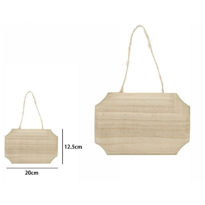 Trade Shop - dekoration naturholz decoupage hängend mit seil schild 20X12,5CM 68101 -