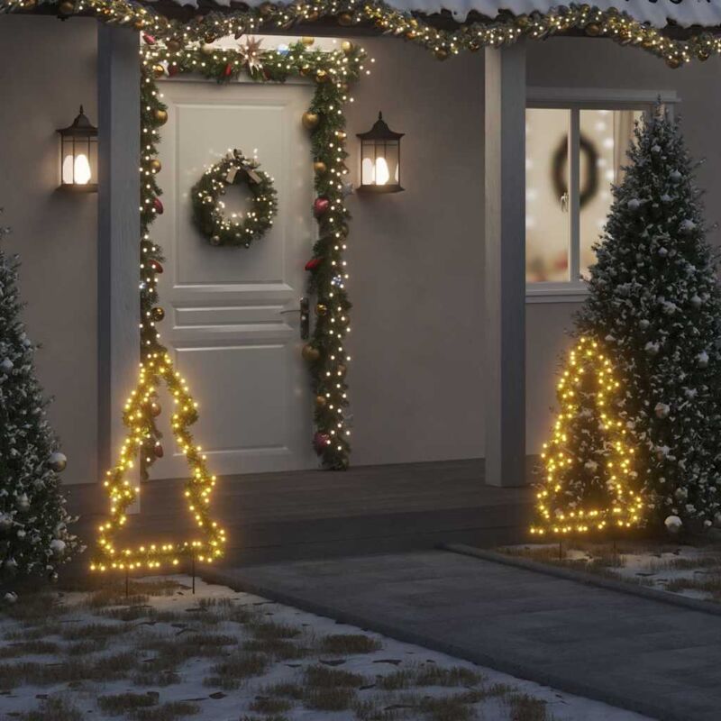 Decorazione Luminosa Natale Picchetti Terra Albero...