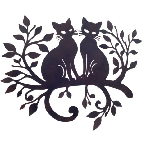 Decorazione murale a forma di gatto - Design moderno per la casa - Arte murale in metallo - Decorazione d'interni originale