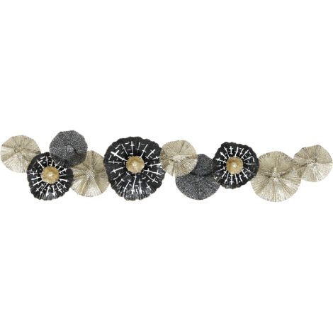 Decorazione murale  Cornice in metallo  Nero e oro  Soggiorno e sala da pranzo  Stile moderno
