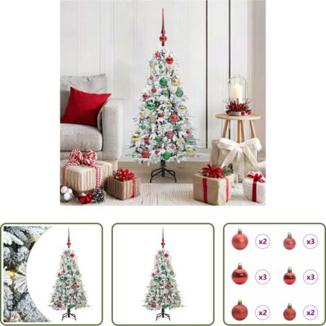Decorazione Natale -  Albero di Natale Artificiale con Rami Pieghevoli Bianco 120 cm