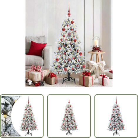 Decorazione Natale -  Albero di Natale Artificiale con Rami Pieghevoli Bianco 150 cm