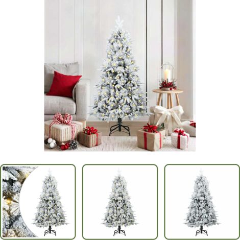 Decorazione Natale -  Albero di Natale Artificiale con Rami Pieghevoli Bianco 150 cm