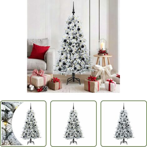 Decorazione Natale -  Albero di Natale Artificiale con Rami Pieghevoli Bianco 150 cm