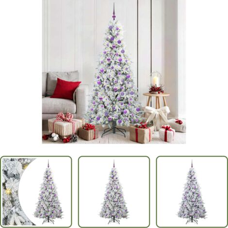 Decorazione Natale -  Albero di Natale Artificiale con Rami Pieghevoli Bianco 180 cm