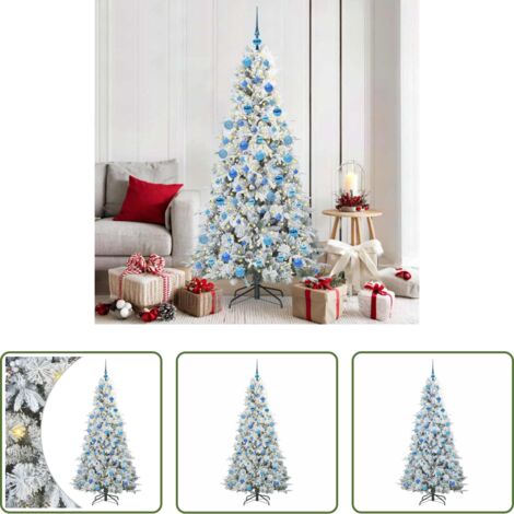 Decorazione Natale -  Albero di Natale Artificiale con Rami Pieghevoli Bianco 180 cm