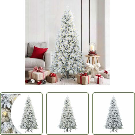 Decorazione Natale -  Albero di Natale Artificiale con Rami Pieghevoli Bianco 180 cm