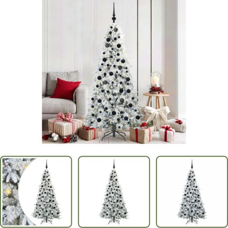 Decorazione Natale -  Albero di Natale Artificiale con Rami Pieghevoli Bianco 180 cm
