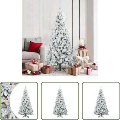 Decorazione Natale -  Albero di Natale Artificiale con Rami Pieghevoli Bianco 180 cm