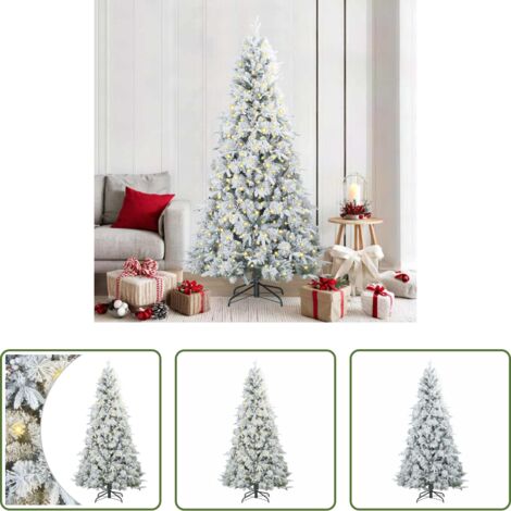 Decorazione Natale -  Albero di Natale Artificiale con Rami Pieghevoli Bianco 210 cm