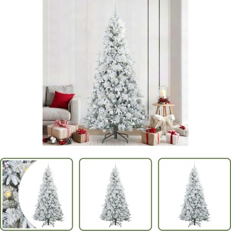 Decorazione Natale -  Albero di Natale Artificiale con Rami Pieghevoli Bianco 240 cm