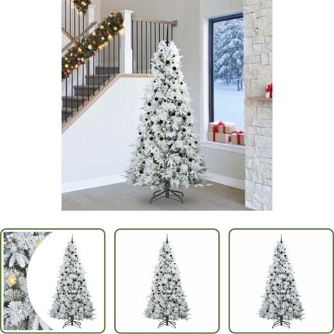Decorazione Natale -  Albero di Natale Artificiale con Rami Pieghevoli Bianco 240 cm