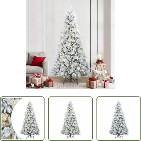 Decorazione Natale -  Albero di Natale Artificiale con Rami Pieghevoli Bianco 240 cm