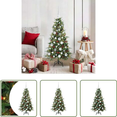 Decorazione Natale -  Albero di Natale Artificiale con Rami Pieghevoli Verde 120 cm