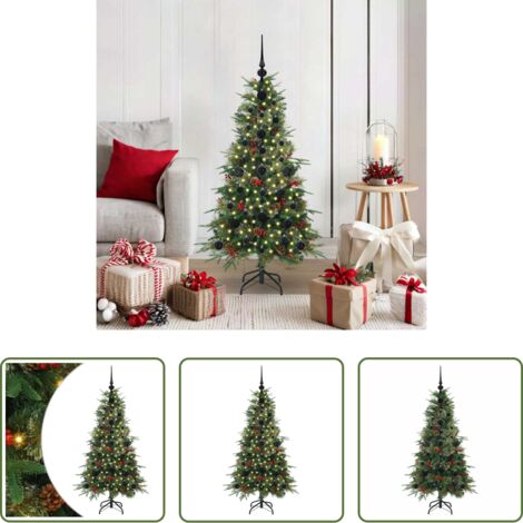 Decorazione Natale -  Albero di Natale Artificiale con Rami Pieghevoli Verde 120 cm