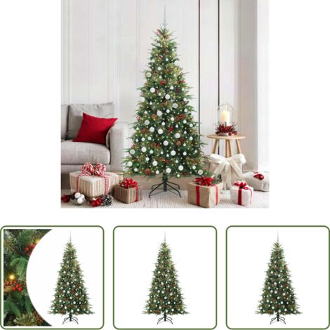 Decorazione Natale -  Albero di Natale Artificiale con Rami Pieghevoli Verde 180 cm