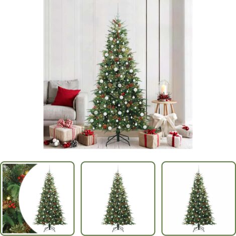 Decorazione Natale -  Albero di Natale Artificiale con Rami Pieghevoli Verde 210 cm