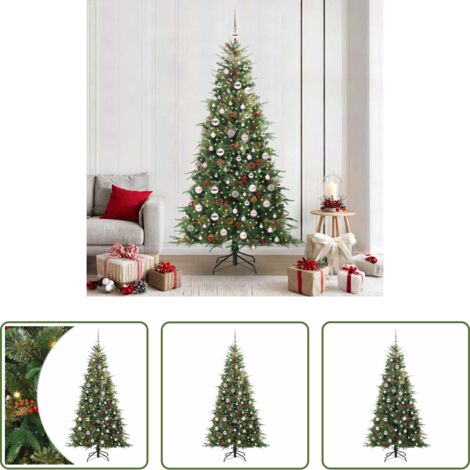 Decorazione Natale -  Albero di Natale Artificiale con Rami Pieghevoli Verde 210 cm