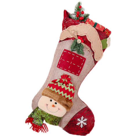 Decorazione natalizia - Calze di Babbo Natale Premium - Decorazioni da appendere 3D - Essenziali per un'atmosfera festiva - Calze di Natale Country - Pupazzo di neve 48 x 30 cm